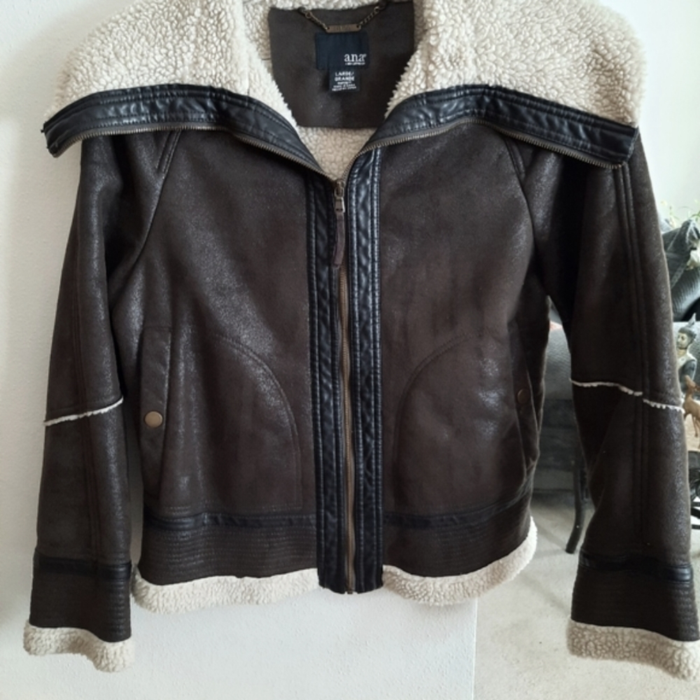 Faux Suede Sherpa Brown Coat